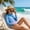 Blue r20, variant on Girl Swimsuit Size 14-16 Tankini Girls 2 Pieces Rash Guard Swimsuit with UPF 50 Quick Dry Short Sleeve Swimsuit Kid Shirt and Swim Shorts 5-14 Years