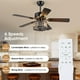 thumbnail image 5 of Ventilador de techo Kviflon Farmhouse de 48 pulgadas con luz y control remoto negro, 5 of 9
