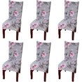 thumbnail image 1 of Funda elástica para silla, funda elástica extraíble, lavable, funda de licra para silla, decoración de restaurante, banquete de boda (6 flores rosas), 1 of 5