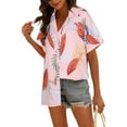 thumbnail image 4 of Avamo Women Summer Lapel Single Breasted Floral Print Shirts Hawaiian Style Casual Blouse Button Down Beach Tops, 4 of 4