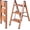 Woodgrain-1, variant on Step Ladder 3-Step Woodgrain Finish Aluminum Folding Step Ladders Wide Pedal,Anti-Slip Max 330 lbs