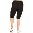 thumbnail image 3 of Moa Collection Women's Plus Size Lightweight Casual High Waist Solid Yoga Running Capri Leggings Female, 3 of 4