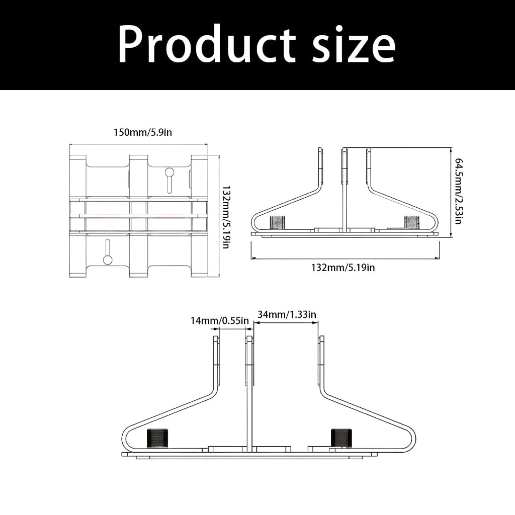 Vertical Laptop Stand 2 Slot Desktop Stand Holder Adjustable Dock Space Saving for Desk Notebook