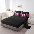 thumbnail image 5 of Manfei Pink Ribbon Bowknot 7pcs Full Bedding Set - Zebra Glitter Print, 5 of 7