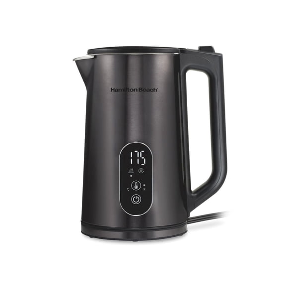 Hamilton Beach Digital Temperature-Control Electric Kettle, Double-Wall Stainless Steel, 1.7L, 1500 Watts, Black, 40851