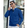 thumbnail image 2 of HAOMEILI Men's Quarter Zip Up Sweaters Slim Fit Lightweight Mock Neck Pullover Casual Polo Sweaters, 2 of 5