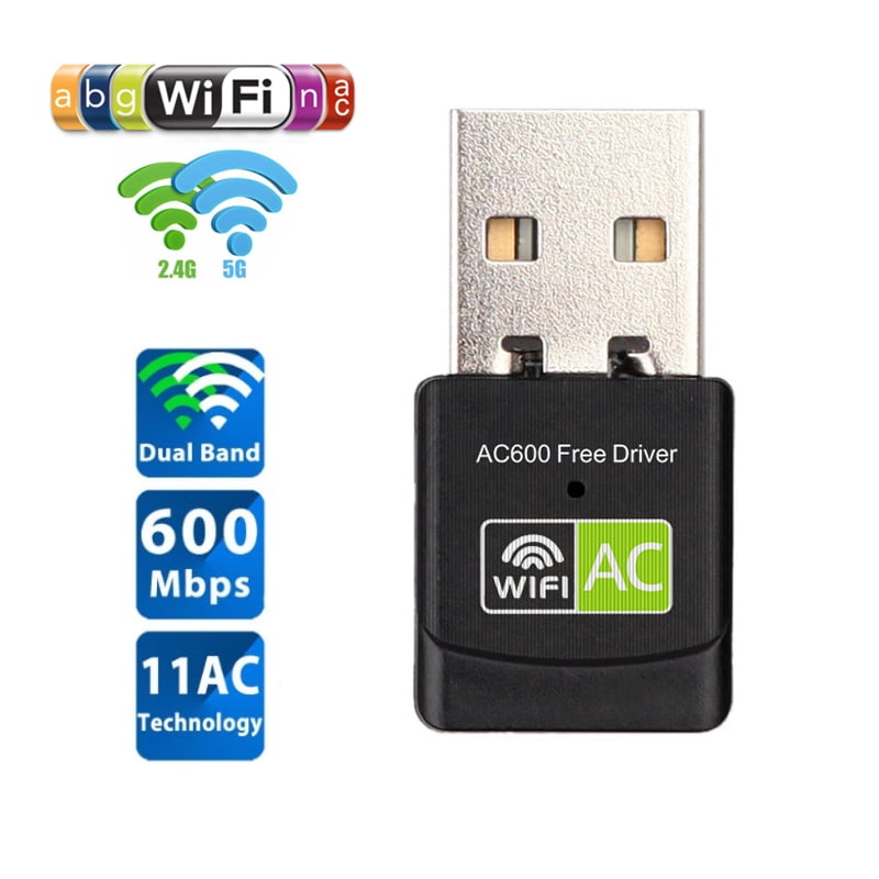 Wireless USB Wifi Adapter, 600Mbps Free Driver Mini Wifi, Dual Band Walmart.com