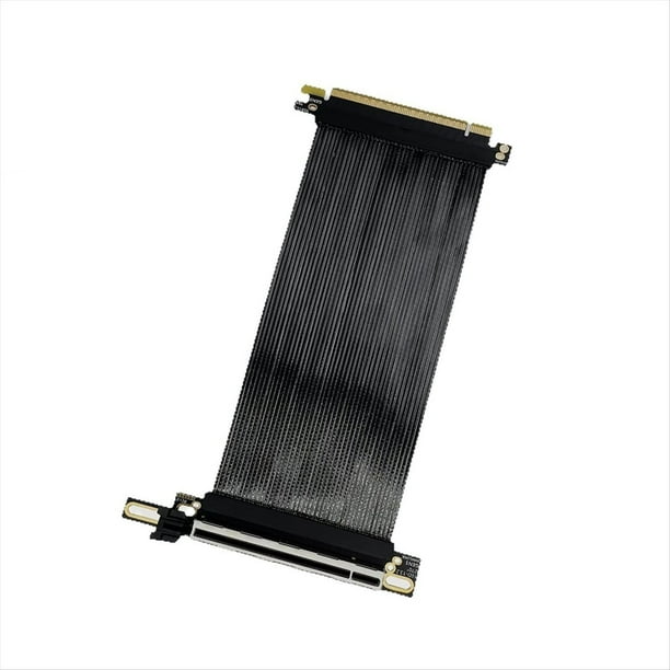 Cable Elevador PCIe 5.0 X16 para H1, Ángulo Recto Invertido de 270°, Plateado, GEN 5/4, 64 GB/S, Cable de Extensión para GPU de 40 cm.