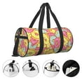 thumbnail image 5 of Disketp 45l Foldable Duffel Bag,Water-Resistant Sports Gym Bag,Portable Weekender Bag Lightweight For Travel,Fitness And Camping-Pink Donut And Blue, 5 of 8