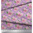 thumbnail image 3 of Soimoi Rayon Crepe Fabric Check,Leaves & Rose Floral Printed Fabric 1 Yard 46 Inch Wide, 3 of 3