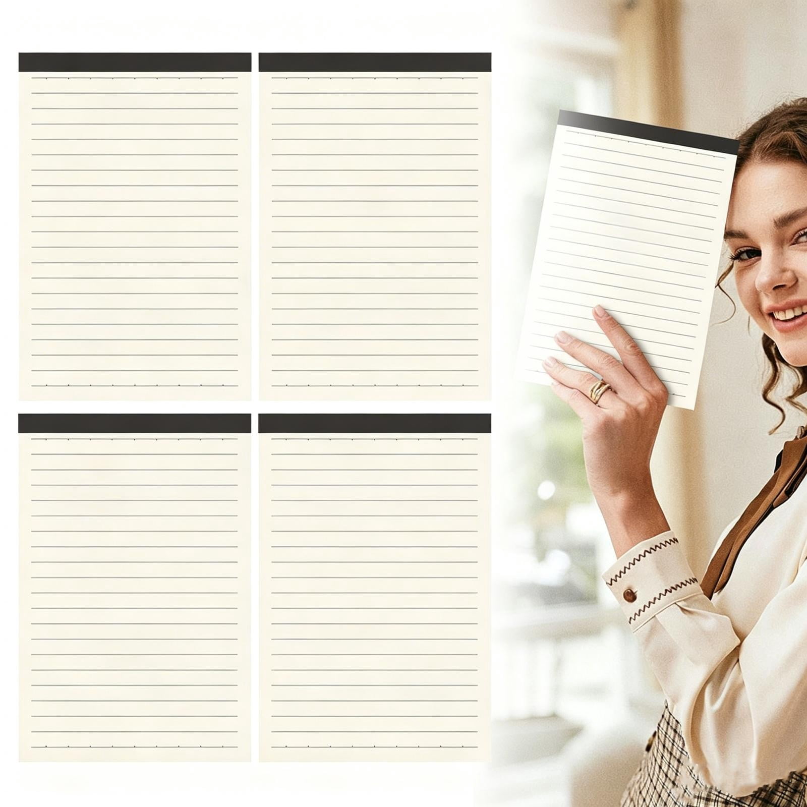 4 Pcs Ruled Lined Writing Note Pads,Legal Pads 5 X 8 inch Notepad,Small Ruled Perforated Memo Pad for Work Daily Note Taking List,70 Sheets,Lined Writing Pads Memo Notepads for Office Home,Lined