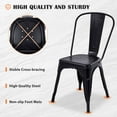 thumbnail image 4 of CL.HPAHKL Dining Chairs Set of 4, Metal Kitchen Chairs 330LBS Weight Capacity, Stackable Indoor Outdoor Chairs for Kitchen Dining Room Café Restaurant Bistro Patio Bar Chairs, Black, 4 of 7
