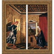 The Annunciation 20x20 Gold Ornate Wood Framed Canvas Art by Bellini, Giovanni