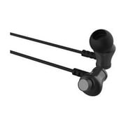 Black Wired Earphones with Mic and USB-C Adapter, 3.5mm Jack
