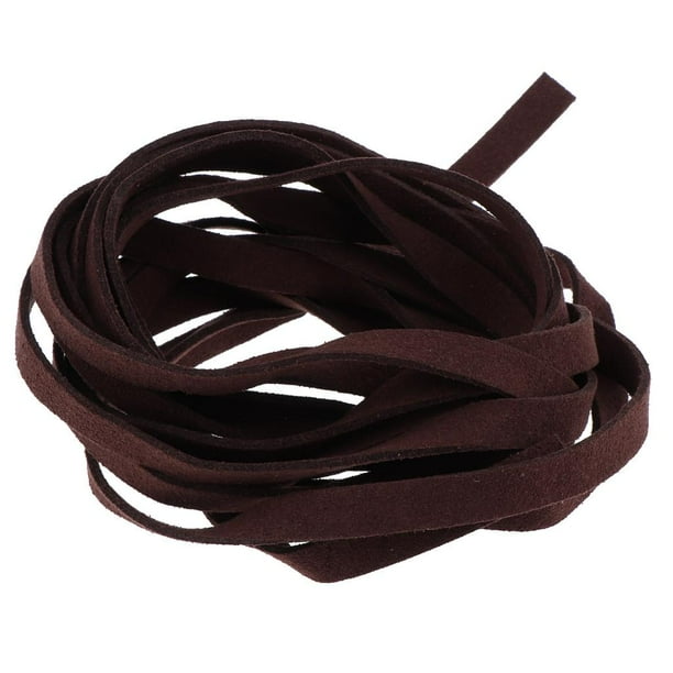 Cuerda de cuero suave hilo de gamuza cuerda trenzada cordón artesanía joyería DIY Marrón Colcomx Cordón de gamuza para hacer joyas
