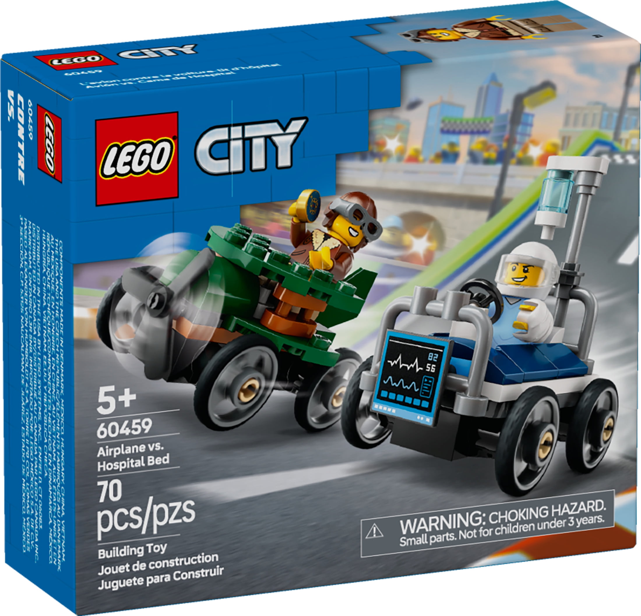 LEGO City Airplane vs. Hospital Bed Race Car Pack Toy   Building Toy for Kids, Boys and Girls, Ages (图3) LEGO City Airplane vs. Hospital Bed Race Car Pack Toy   Building Toy for Kids, Boys and Girls, Ages (图3)