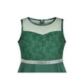 thumbnail image 4 of Girls Dress Dark Green Rhinestone Chiffon Bridesmaid Party Maxi 7 Years, 4 of 5