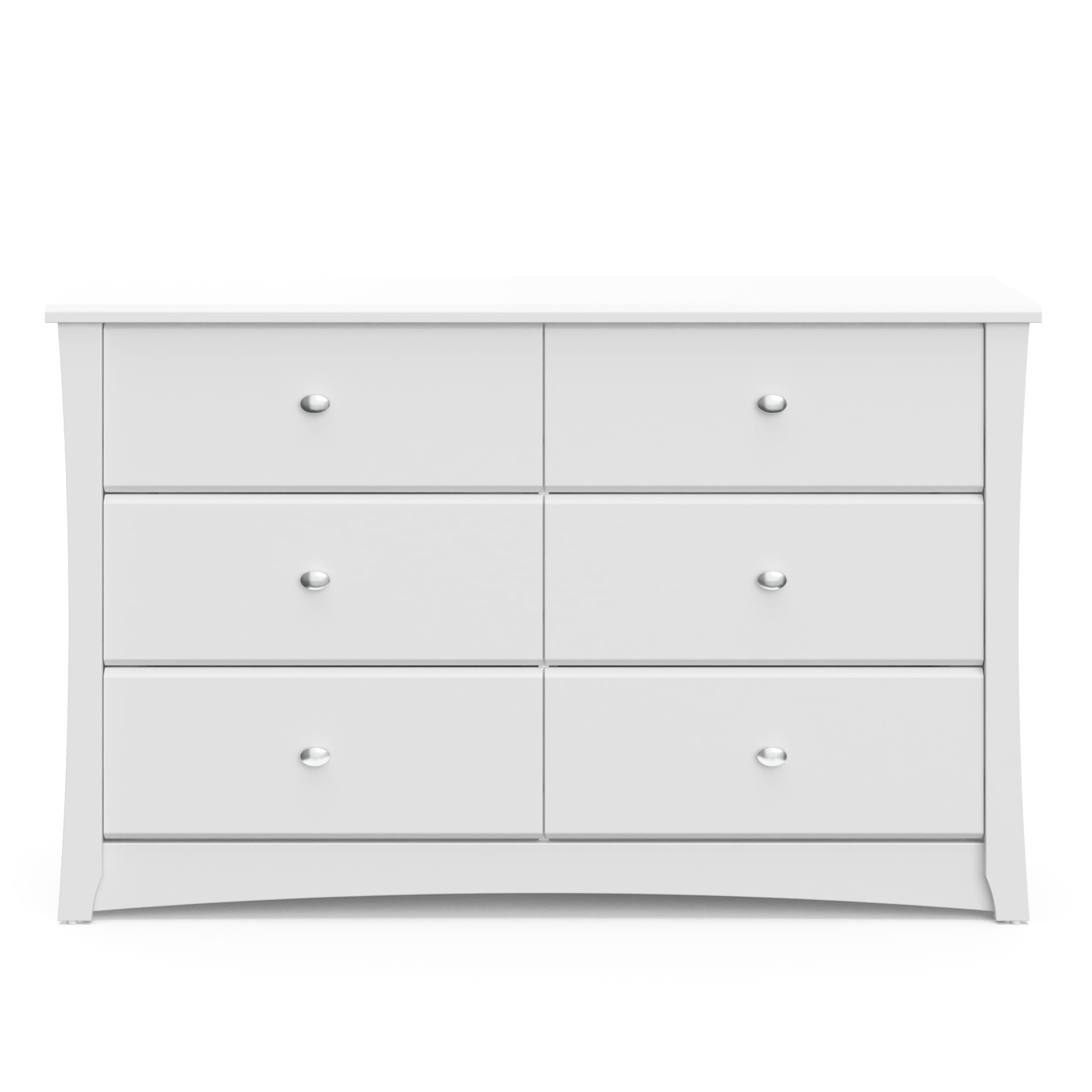 Storkcraft Crescent 6 Drawer Nursery Dresser, White