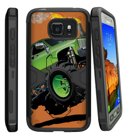 Samsung Galaxy [ S7-ACTIVE model] G891A Dual Layer Shock Resistant MAX DEFENSE Heavy Duty Case with Built In Kickstand - Monster