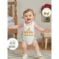 thumbnail image 3 of Rovasas Baby Girl Birthday Set Letter Sleeveless Romper Leg Warmers Headband, 3 of 9
