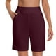 thumbnail image 4 of WILLBEST Pantalones Capri Casuales para Mujer, de Verano, Elásticos, Hasta La Rodilla, para Entrenamiento, Yoga, Informales, con Cintura Elástica, con Bolsillos, 111 Mediana, 4 of 5