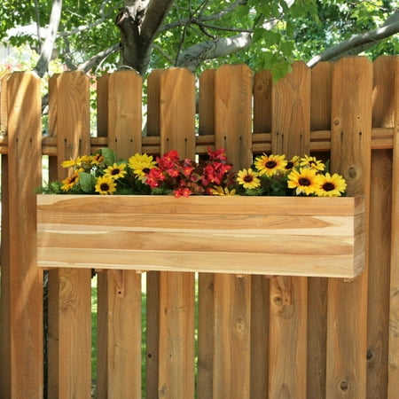 - Rectangle Teak Wood Sunshine Flower Box