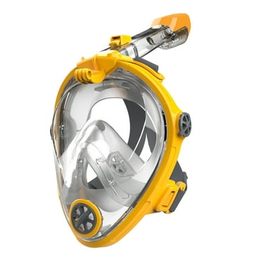 Dolfino Traverse Full Face Mask for Snorkeling, Orange, LARGE/XL, Ages 12+