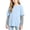 29#Blue, variant on T Shirts for Girls Casual Solid Color Crewneck Faux Layered Long Sleeve Striped Tops 2 in 1 Loose Fit Fashion Wear