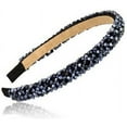 thumbnail image 1 of HSHDLDF Bandeau Mode Étincelant 4 Rangées Cristal Strass (Marine), 1 of 7