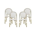 thumbnail image 1 of Ryder Chaise Bistro Française d'Extérieur, Ensemble de 4, Gris, Blanc, Fini Bambou, 1 of 9