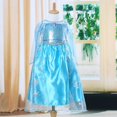 thumbnail image 2 of Vestido de princesa de hielo para niñas pequeñas, de malla, con estampado de copos de nieve, de manga larga, para cosplay y actuación en el escenario., 2 of 7