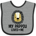 thumbnail image 3 of Inktastic My Pappou Loves Me Grandson Lion Boys Baby Bib, 3 of 4