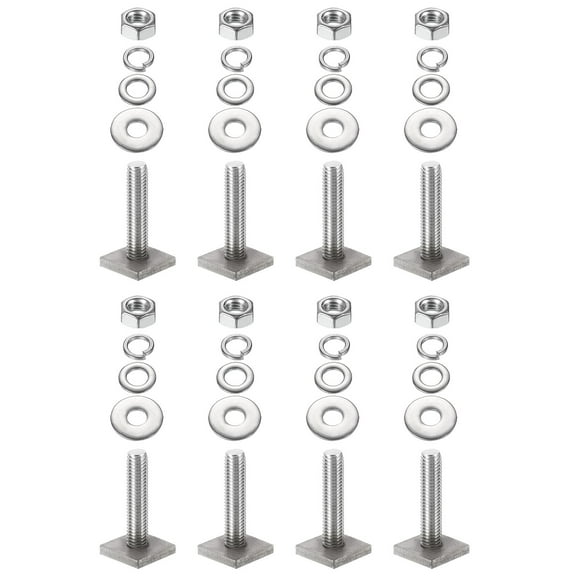 Uxcell T Slot Bolts M8 x 35mm Square Head T Bolts for Roof Rack 8 Set