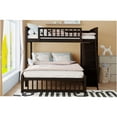 thumbnail image 4 of JERFIT Twin Over Full Bunk Bed with 6 Drawers & 3 Shelves, Space-Saving Solid Wood Loft Bed with Stairs, Espresso Finish, 4 of 10