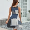 thumbnail image 6 of Abstract Geometric Art Blue Black Grey Sleeveless Dress Women Summer Evening Dresses Ladies Sundress, 6 of 7