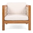 thumbnail image 4 of GZXS 30.25"W Outdoor Armchair, Weather-Resistant Acacia Wood Frame Club Chair with Beige Rope Arms & Removable Cushions, for Deck/Poolside/Balcony, Easy Assembly, 4 of 10