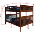 thumbnail image 4 of Donco Kids Full Over Full Solid Wood Mission Bunk Bed in Light Espresso, 4 of 4