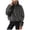 Dark Gray, variant on Womens Sherpa Pullover Fuzzy Fleece Half Zip Pullover Fluffy Quarter Zip Pullover with Pockets Cropped Sweatshirts Coffee,Size L
