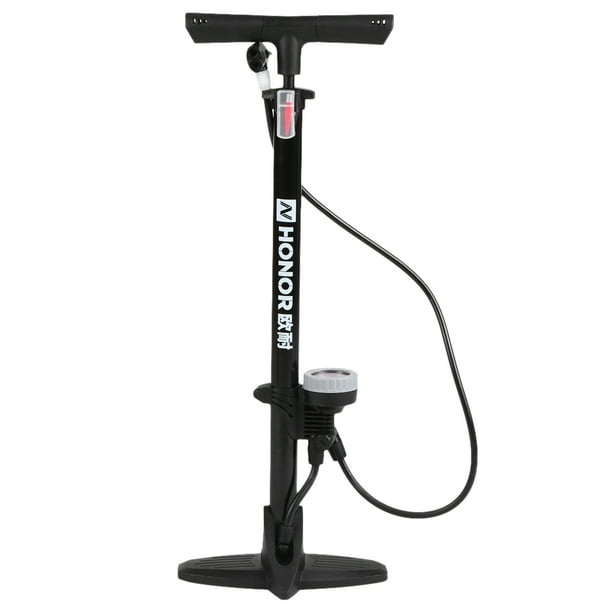 Bicycle Floor Pump Tire Inflator with Gauge Cycling Bike Air Pump