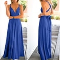 thumbnail image 4 of gljltg Women's Solid Color Multi Wearing Multi Rope Backless Sexy Bandage Long Skirt Sleeveless One Shoulder Dress Suitable for Casual, Daily, Birthday, Dating, Dance Performance, Party, 4 of 9
