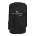 thumbnail image 4 of lcziwo Womens Sherpa Pullover Fuzzy Fleece Sweatshirts Oversized Crewneck Tunic Sweatshirt Letter Print Loungewear Thermal Tops with Pockets Cyber and Monday Sales Black L, 4 of 5