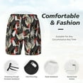 thumbnail image 5 of Lsque Mens Swim Trunks Roosters 2 Pattern - Bathing Suit Compression Liner - Beach Swim Shorts Swimwear - (S-3XL) - Stretch Quick Dry -Small, 5 of 9