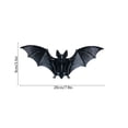 thumbnail image 3 of Realistic Black Bats Ornament Plastic Bats Wall Mount Decor Spooky Halloween Decor for Front Door Window Wall Porch Party Layout, 3 of 6