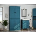 thumbnail image 6 of Palace Imports 100% Solid Wood 32" Bathroom Cabinet with Solid Doors, 2-Drawers and Adjustable Shelves, Teal, 6 of 6