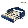 thumbnail image 2 of Harper & Bright Designs Twin Size Upholstered Daybed with Adjustable Height Pop Up Trundle, Extendable Sofa Bed with Charging Port and Side Pockets for Bedroom, Blue, 2 of 8