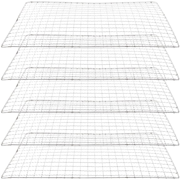 HOMEMAXS 5pcs Stainless Steel Bbq Grilling Mat Mesh Barbecue Grilling Mat Practical Barbecue Supply