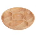 thumbnail image 3 of Assiette Divisée Ronde, Forme Ronde en Bois Assiette Alimentaire en Bois Valeur Imbattable, 3 of 9