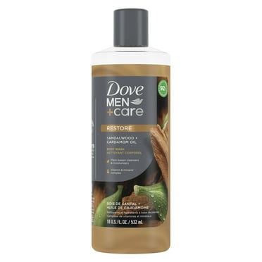 Pack of 2 Dove Men Care Restoring Hydrating Men's Body Wash, Sandalwood and Cardamom, 18 fl oz