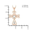 thumbnail image 4 of JewelersClub Rose Gold Over Silver 0.15 CTW Diamond Cross Pendant Necklace for Women White Diamonds + 18” Rope Chain Included JewelersClub Rose Gold Over Silver, 4 of 5