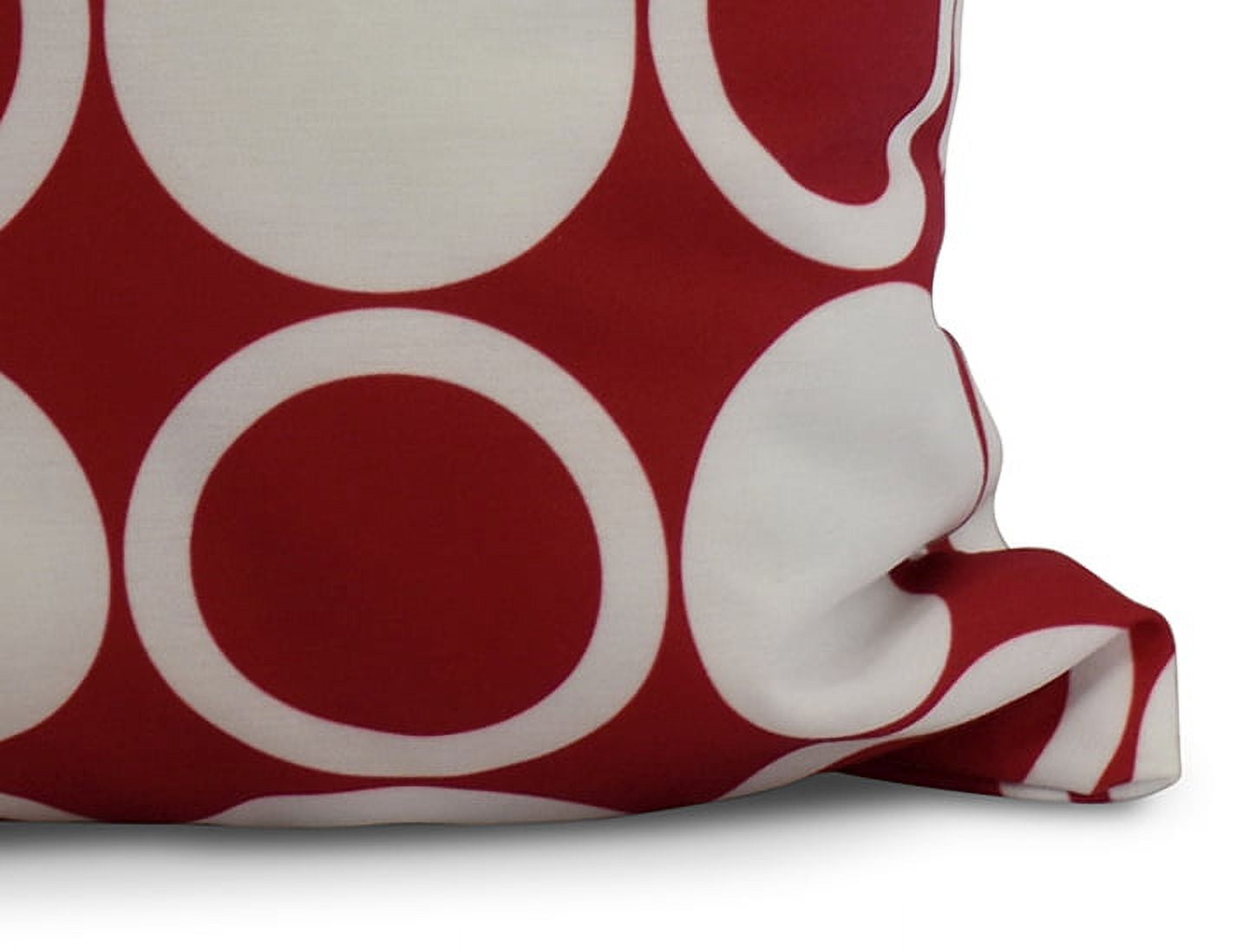 Simply Daisy, 20 x 20 Inch, Small Modcircles, Geometric Print Pillow, Red